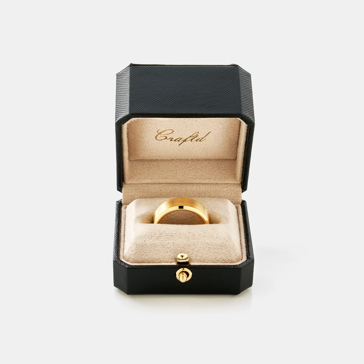 Bevelled Ring (Gold) 8mm | 18ct Gold Vermeil - Image 3