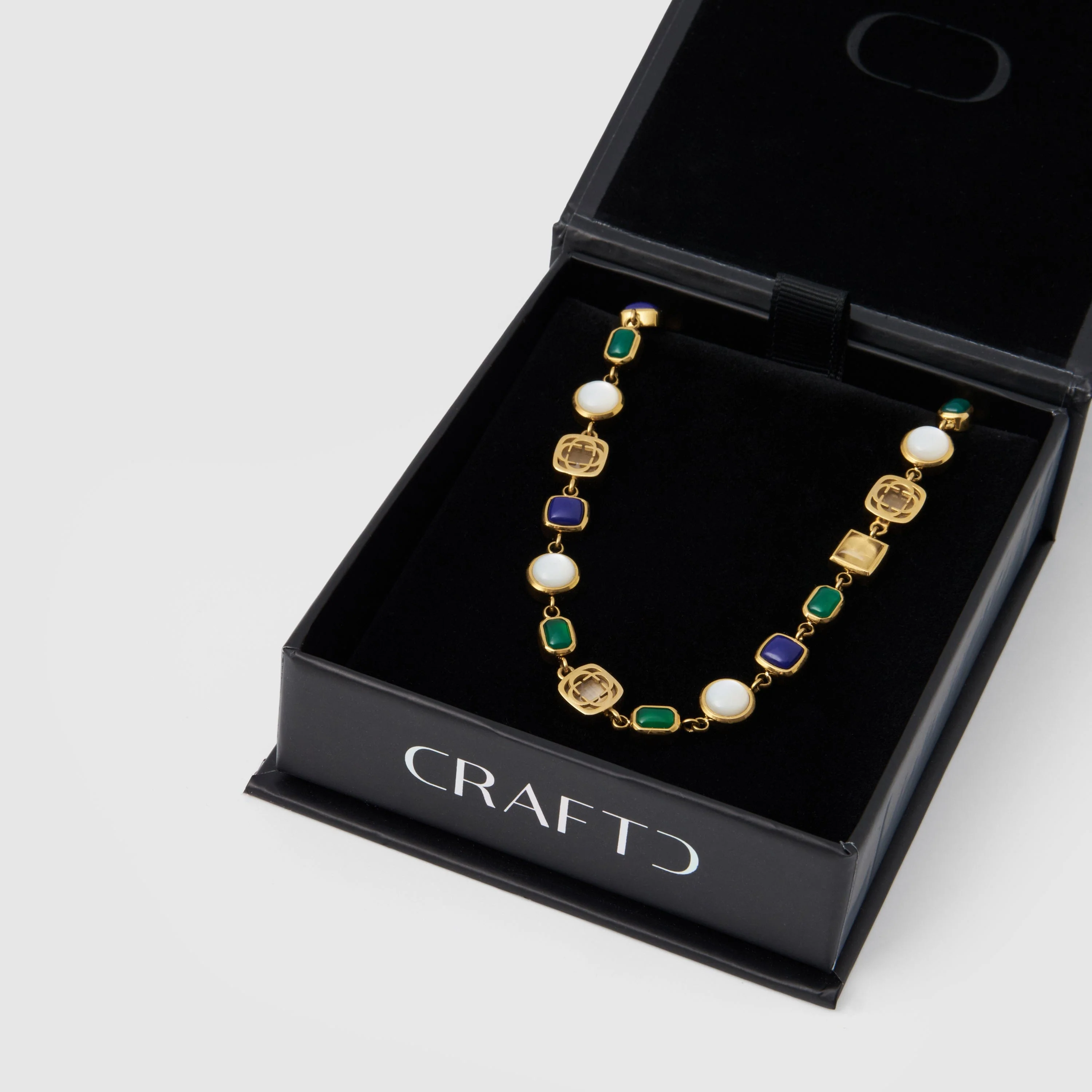 Blue Crystal Gemstone Bracelet (Gold) - Image 7