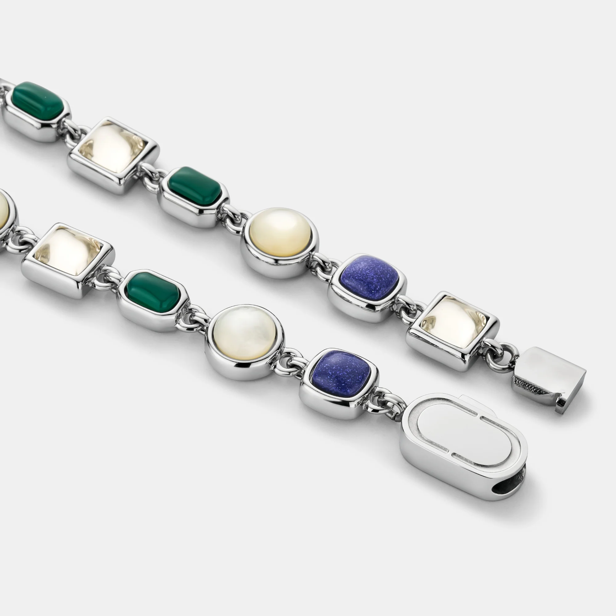 Blue Crystal Gemstone Bracelet (Silver) - Image 5