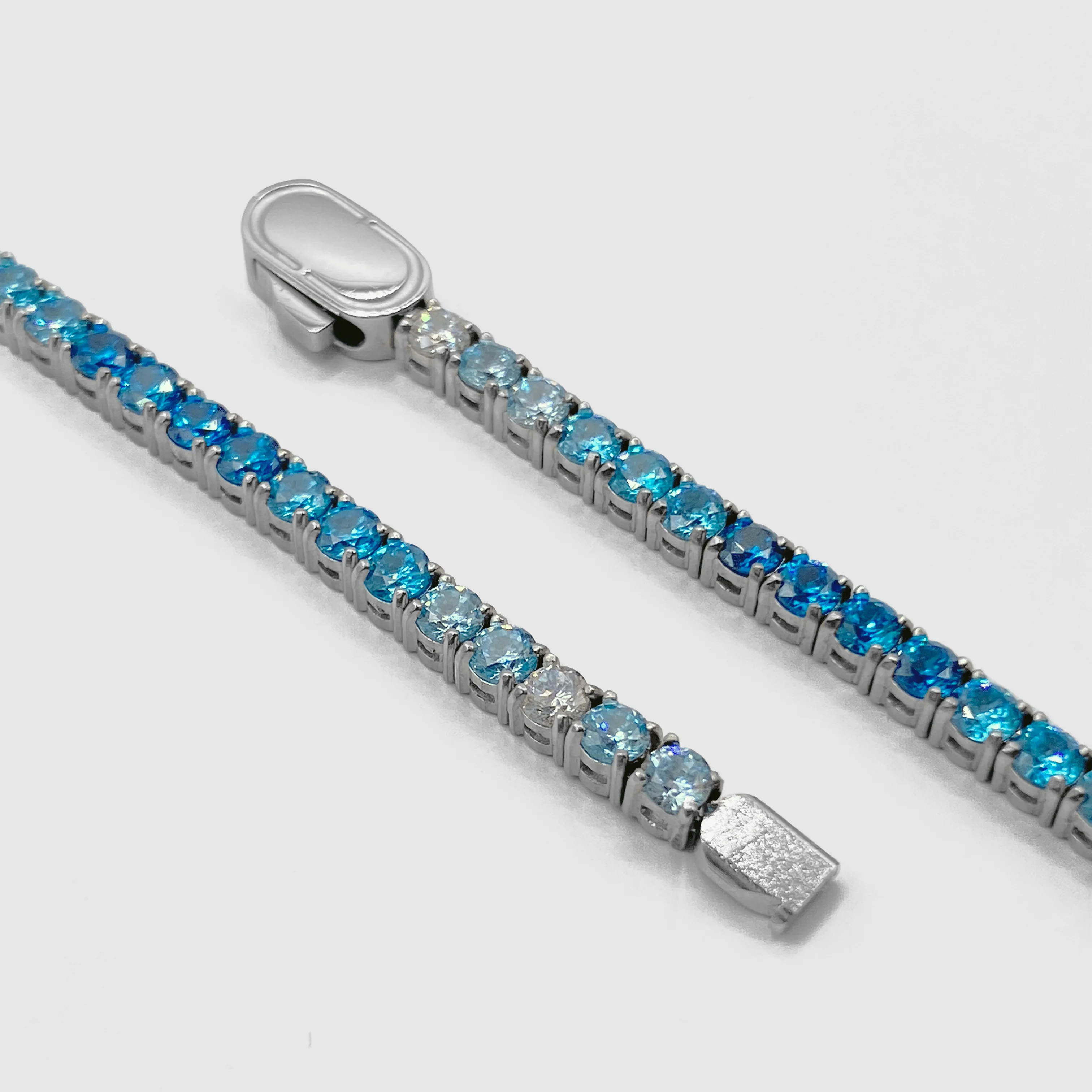 Blue Tennis Chain (Silver) 3mm - Image 4