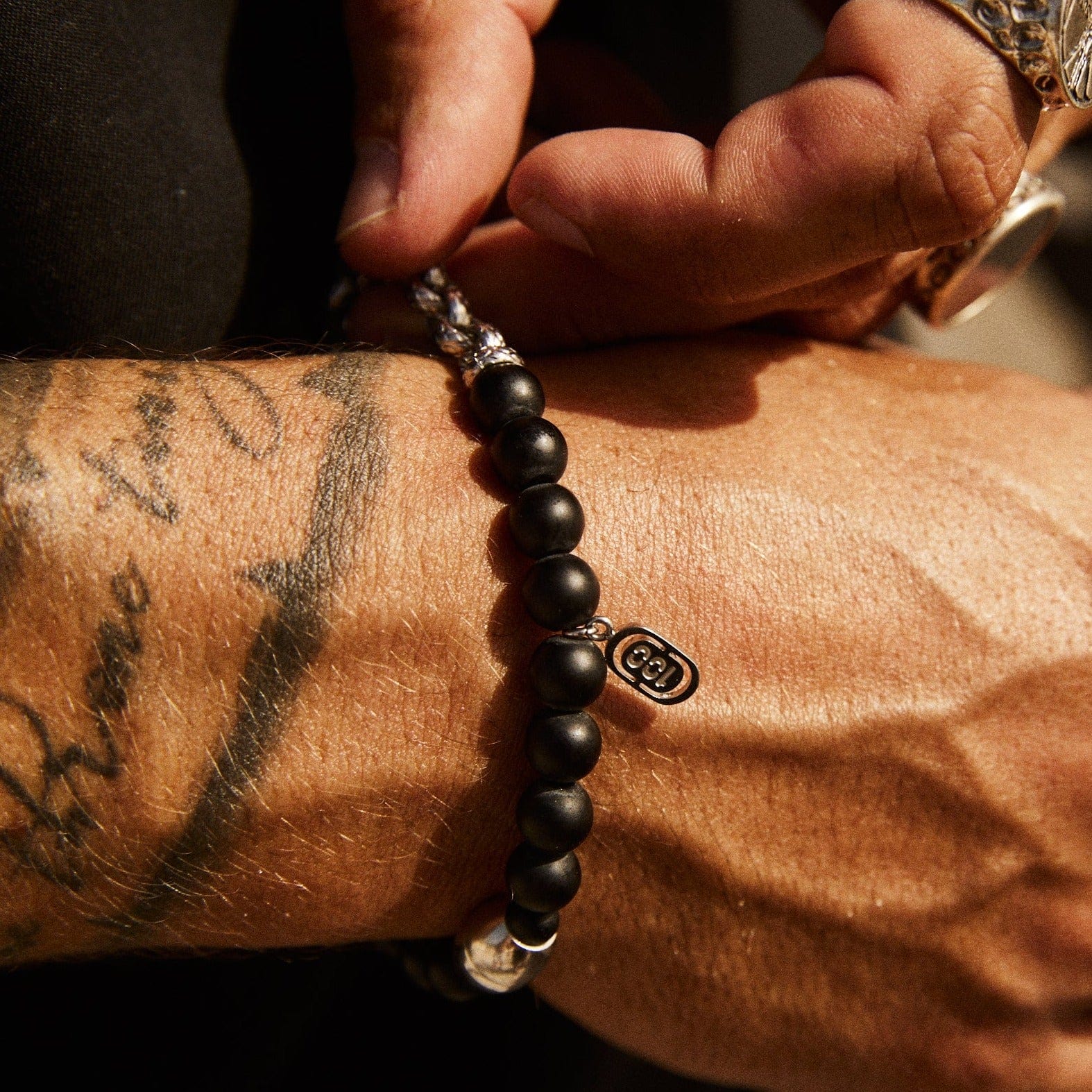 Chained Bead Bracelet (Silver) - Image 3