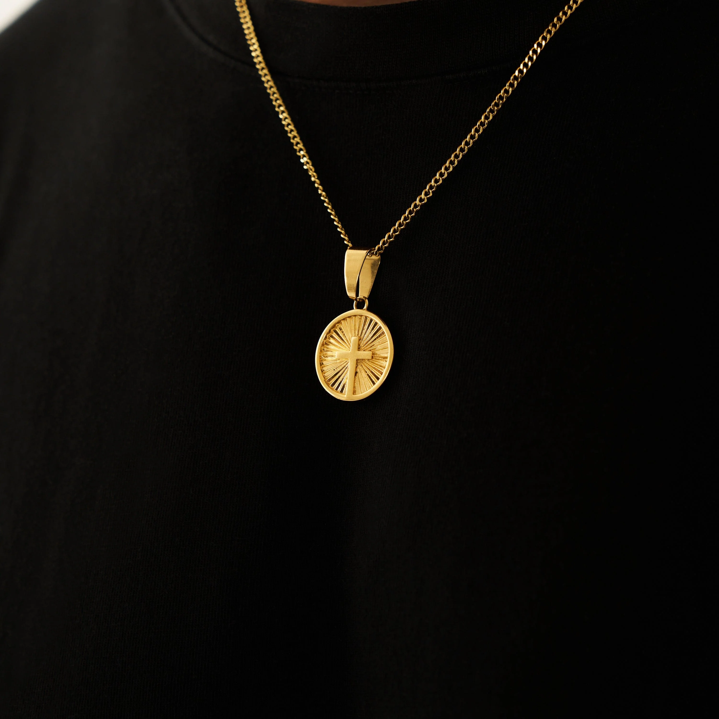Circle Cross Pendant (Gold) - Image 4