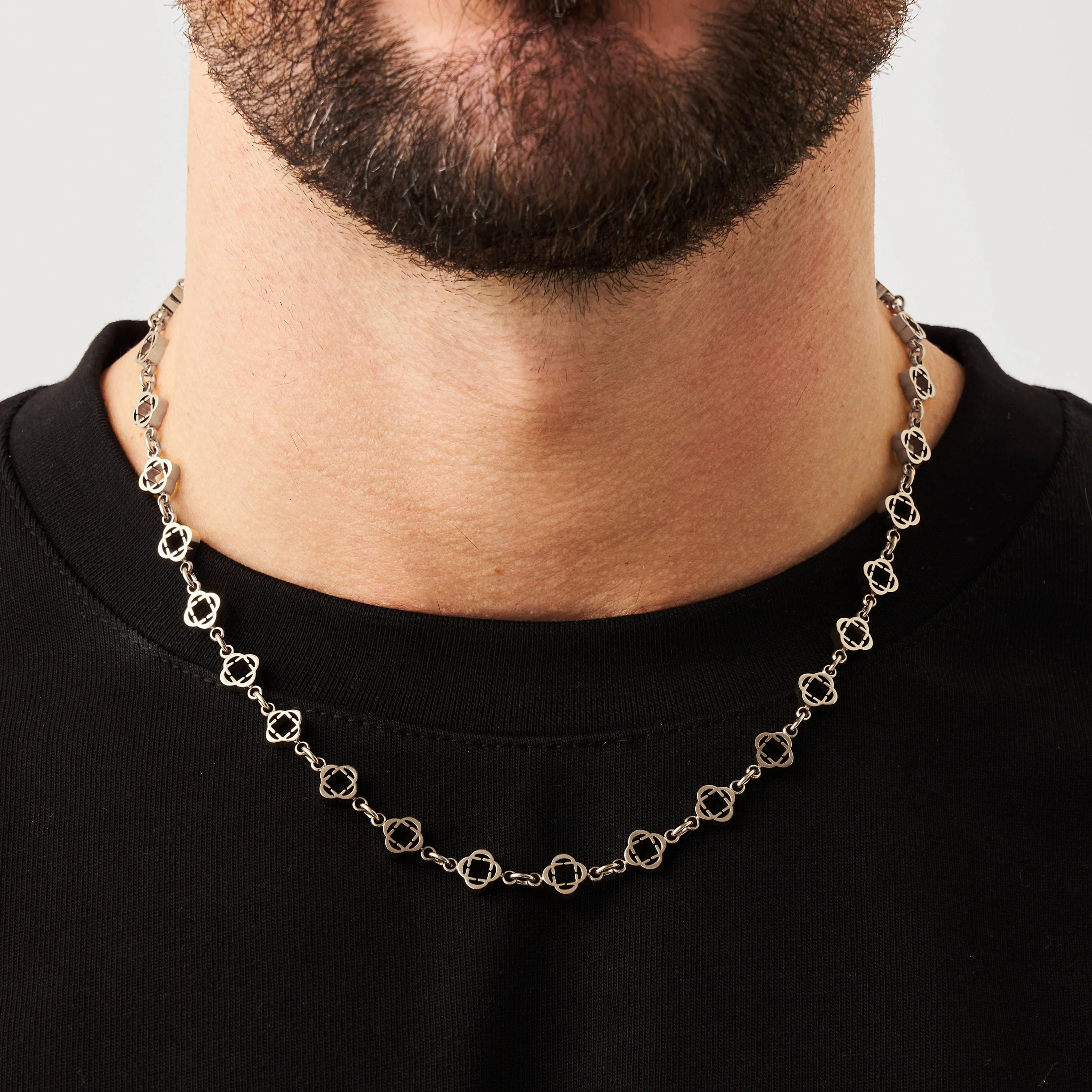 Clover Link Necklace (Silver) - Image 3