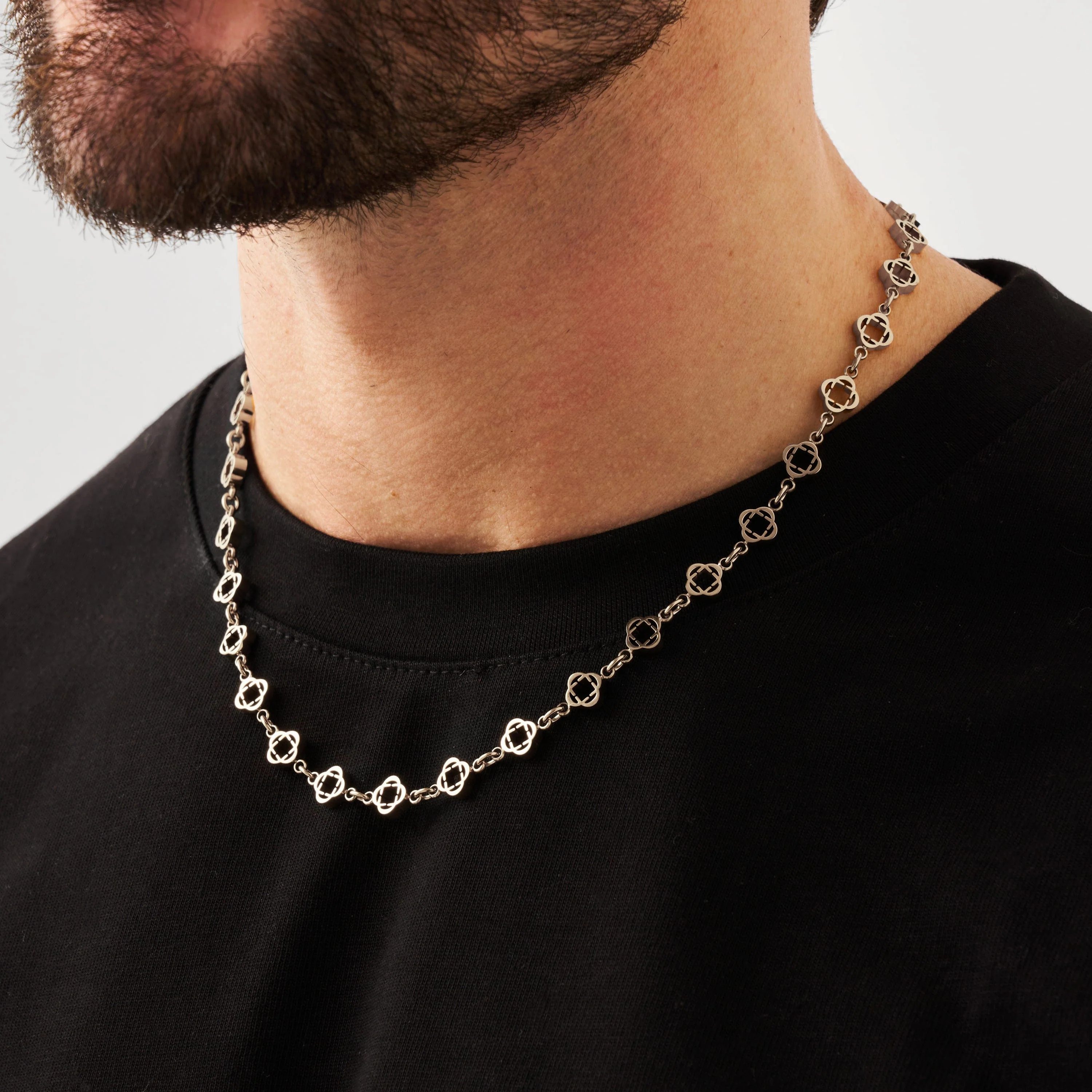 Clover Link Necklace (Silver) - Image 4