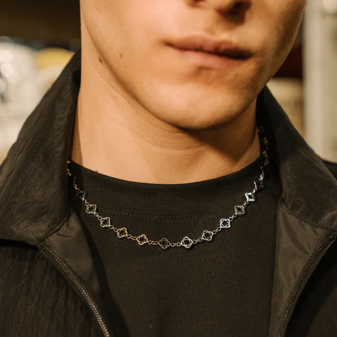 Clover Link Necklace (Silver) - Image 7