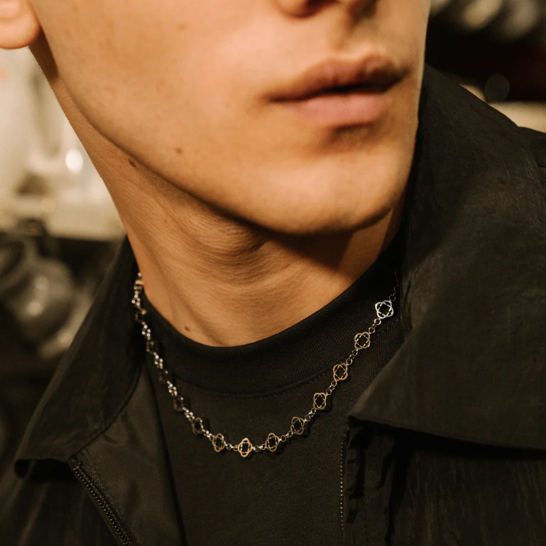 Clover Link Necklace (Silver) - Image 8