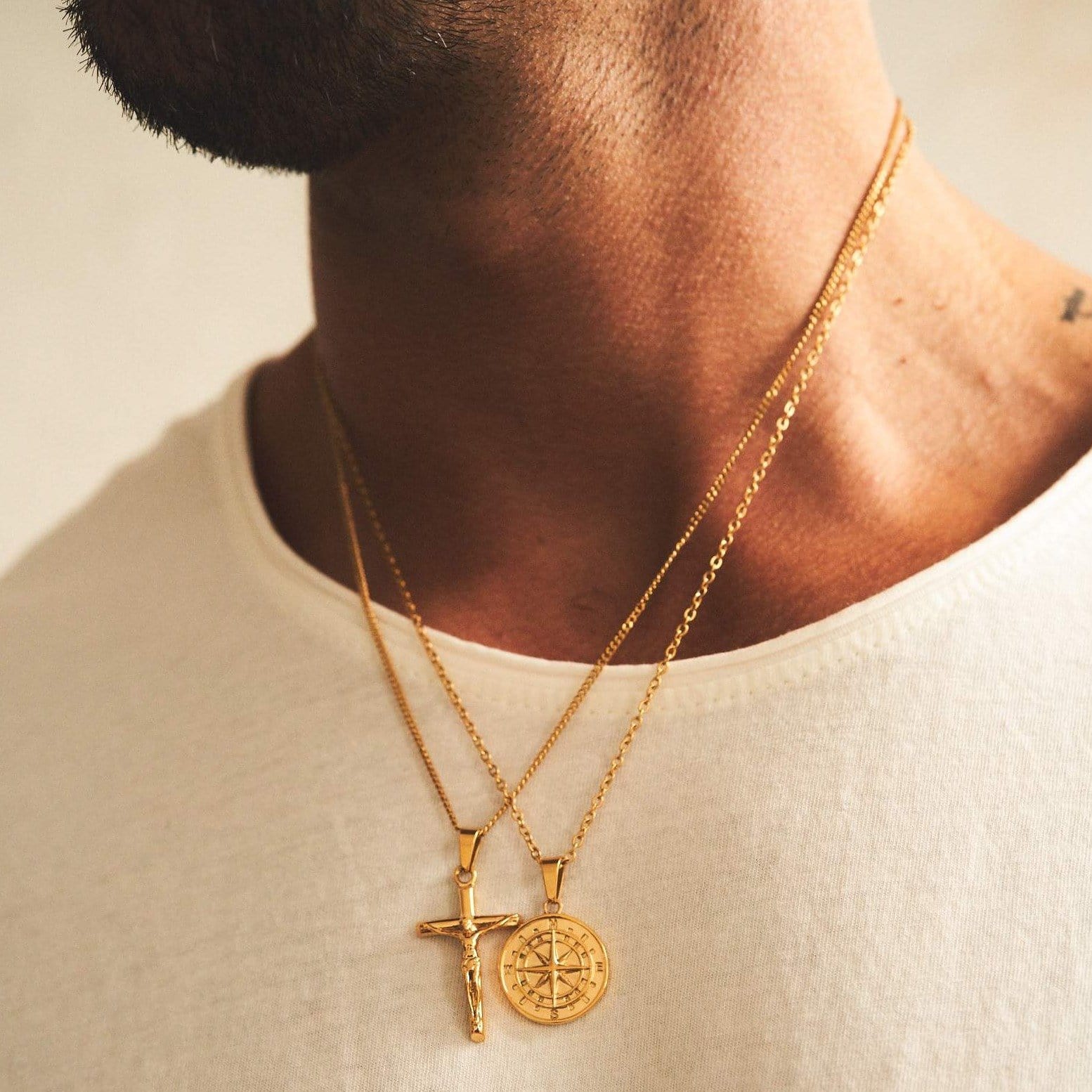 Compass x Crucifix Set (Gold) - Image 3