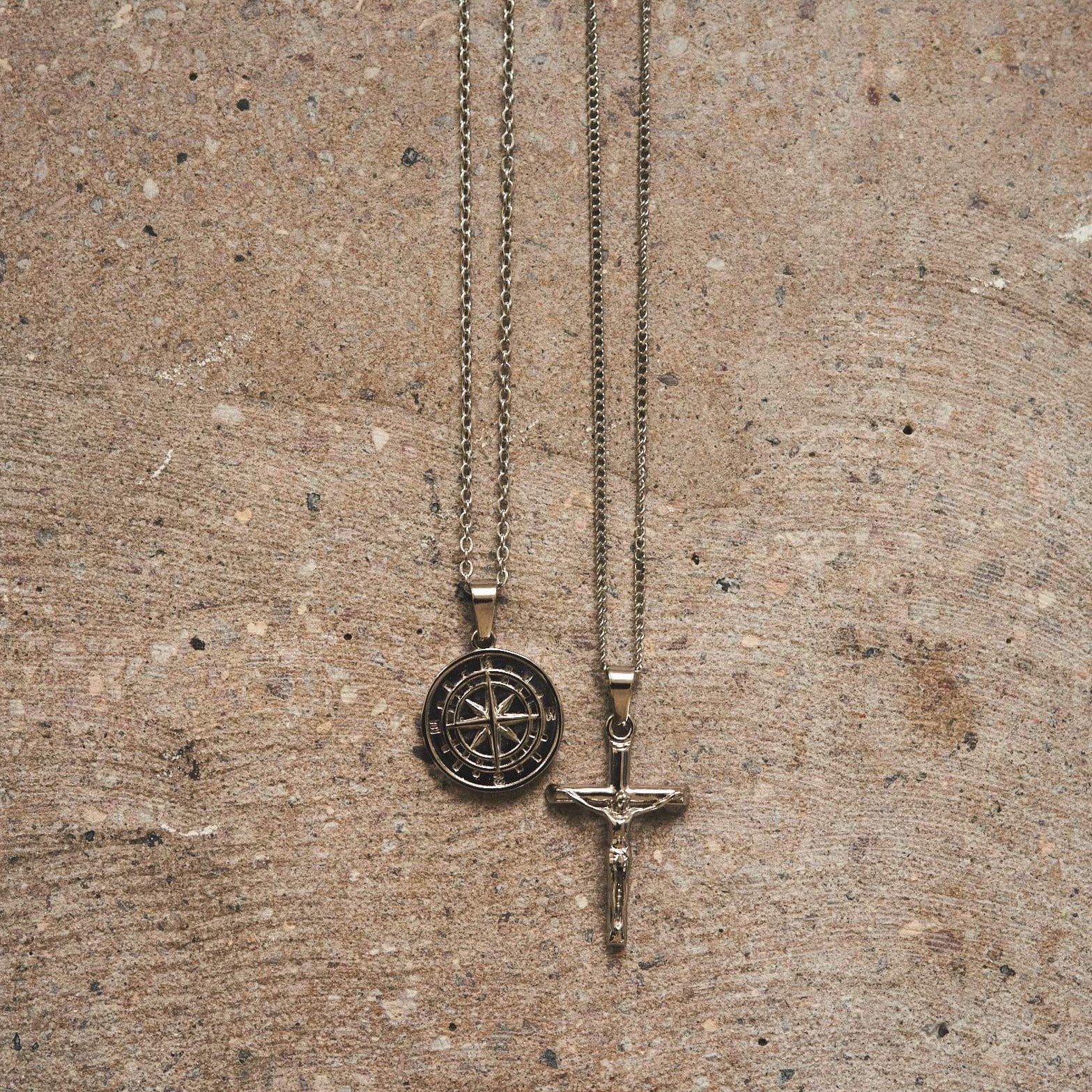 Compass x Crucifix Set (Silver) - Image 4