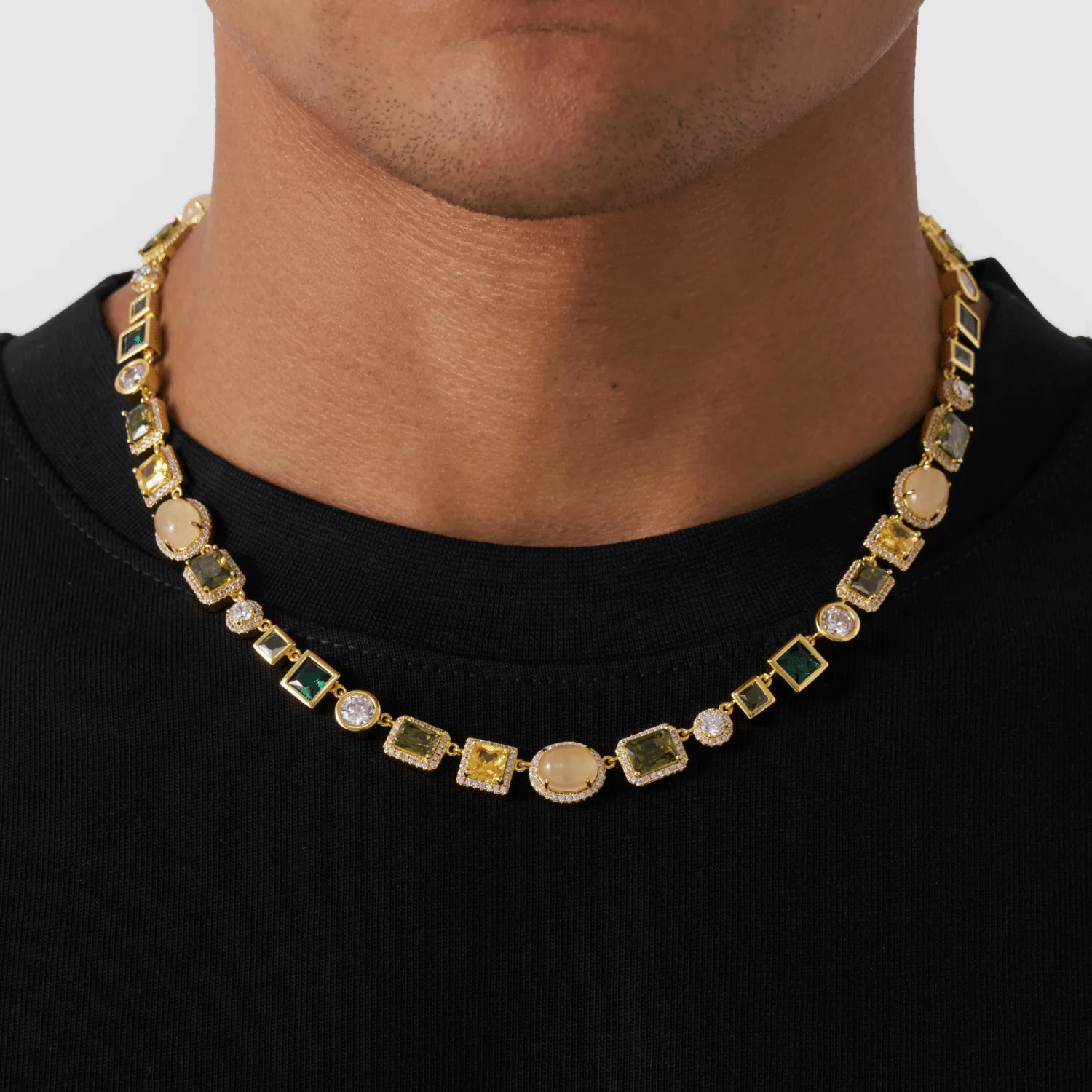 Emerald Gemstone Necklace (Gold) - Image 2