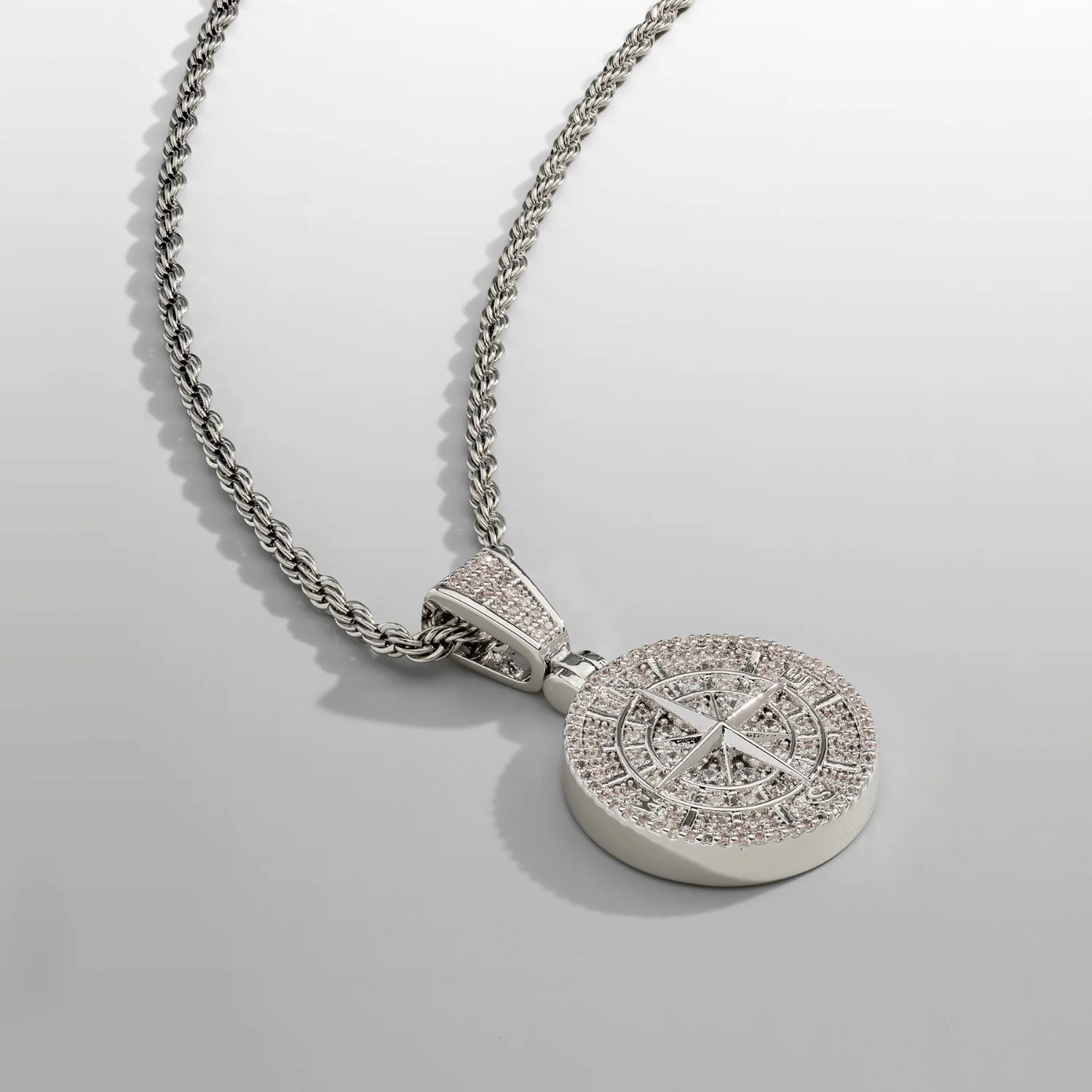 Iced Compass Pendant (Silver) - Image 5