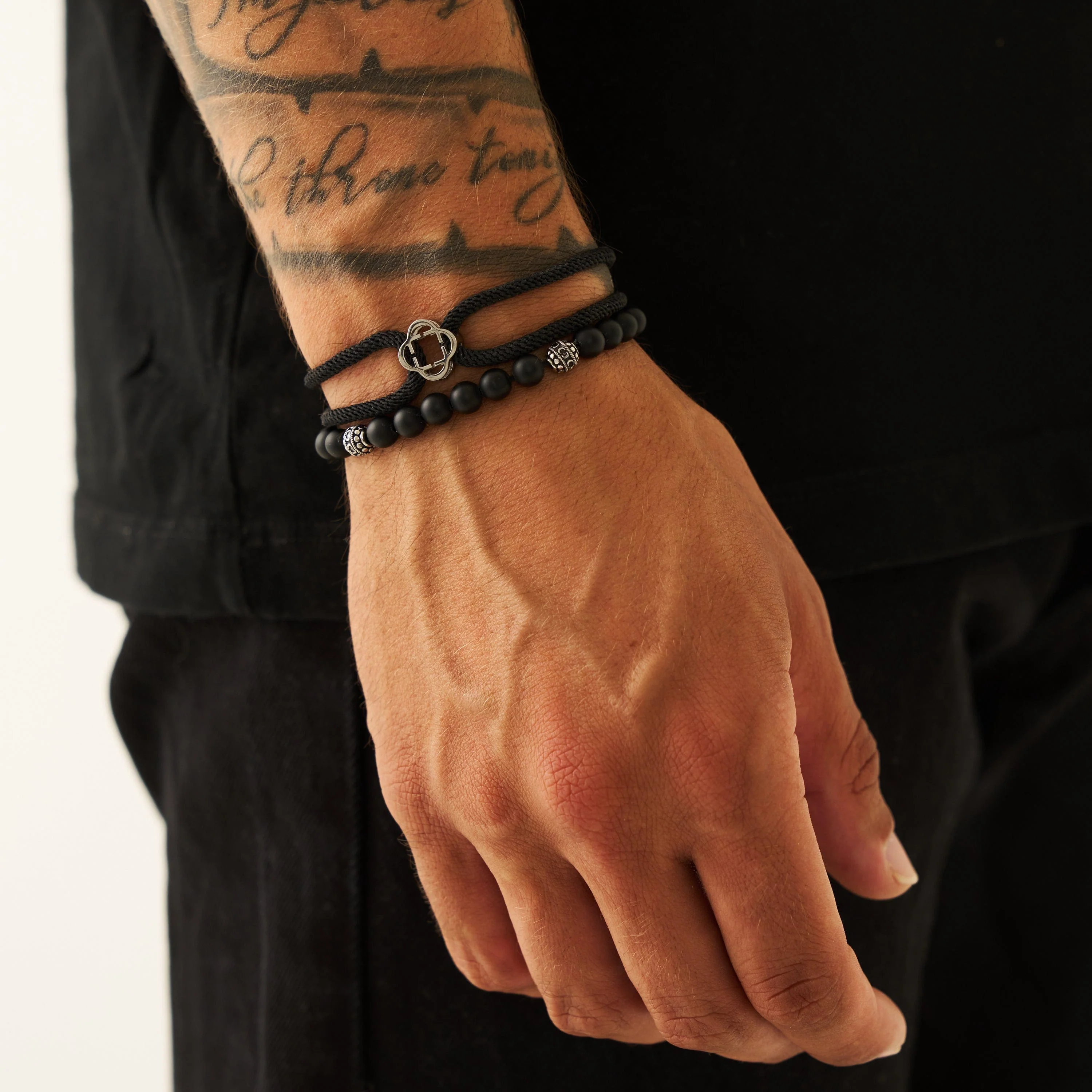 Matte Onyx Stone Bracelet (Silver) - Image 7
