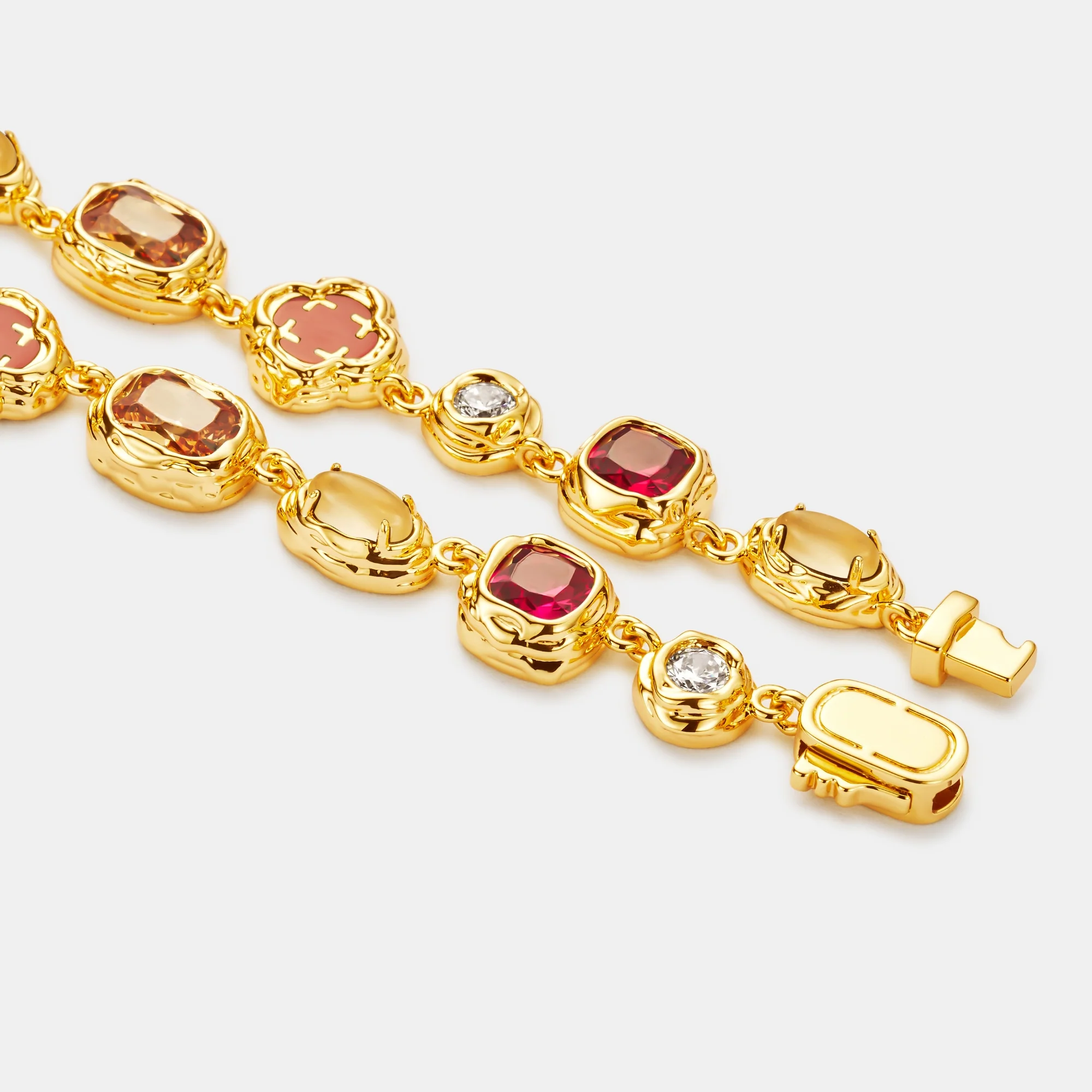Melted Ruby Gemstone Necklace (Gold) - Image 4