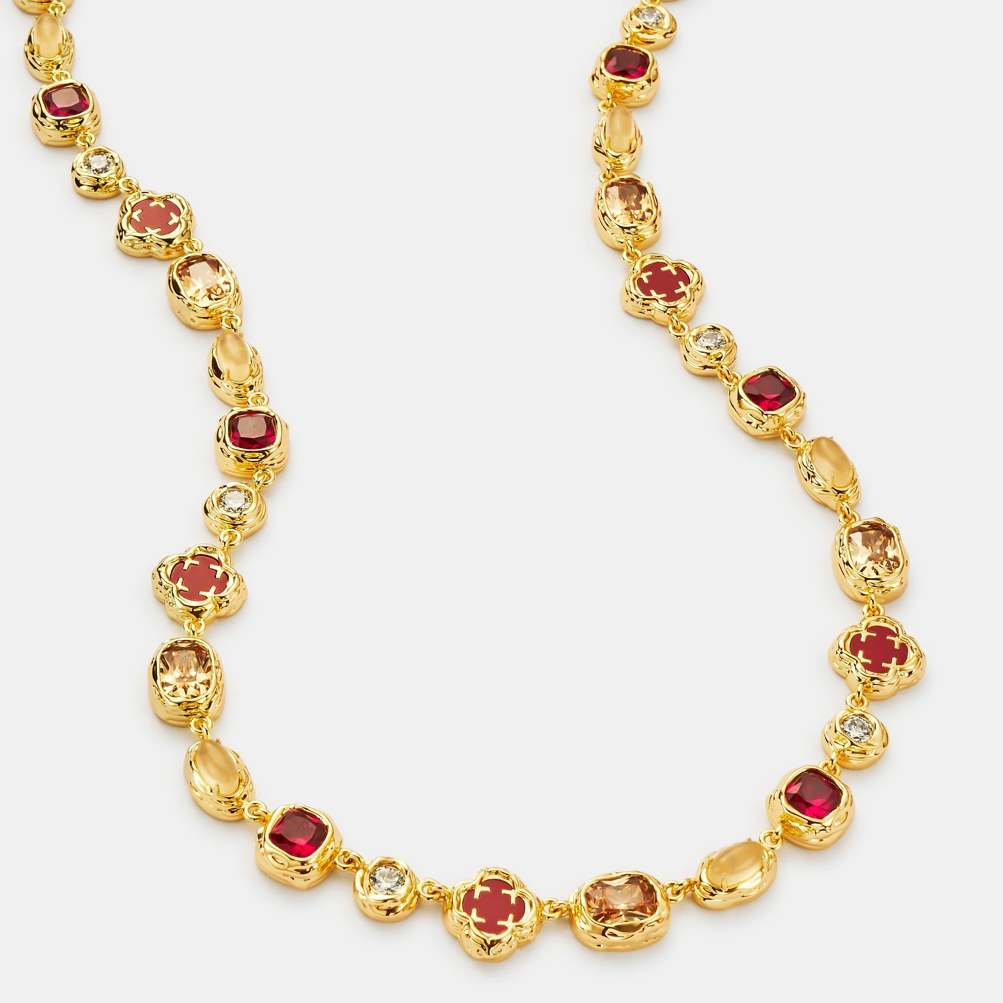 Melted Ruby Gemstone Necklace (Gold) - Image 5