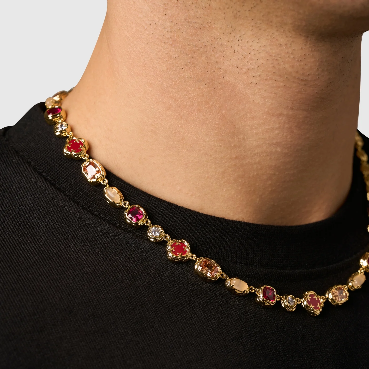 Melted Ruby Gemstone Necklace (Gold) - Image 6