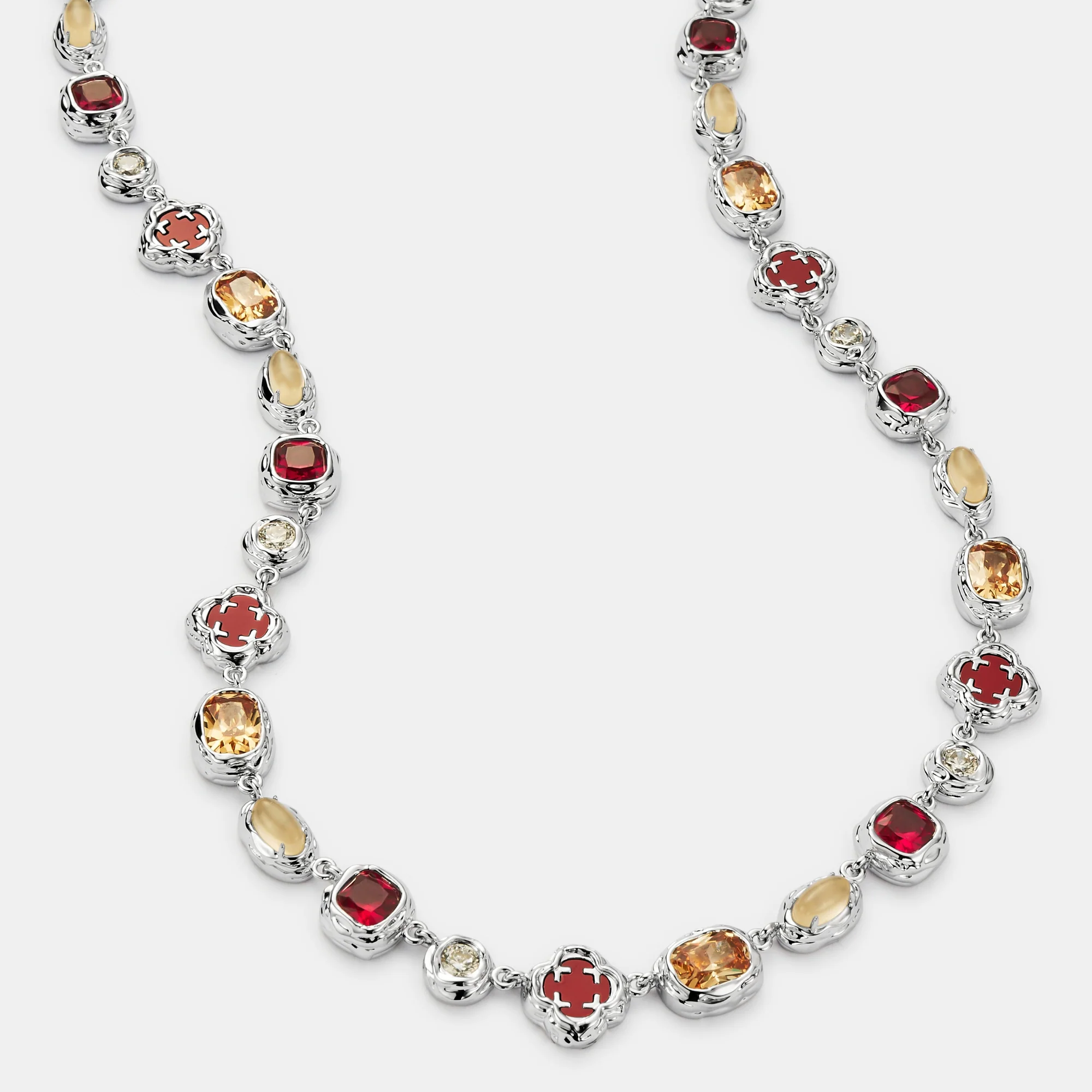 Melted Ruby Gemstone Necklace (Silver) - Image 5