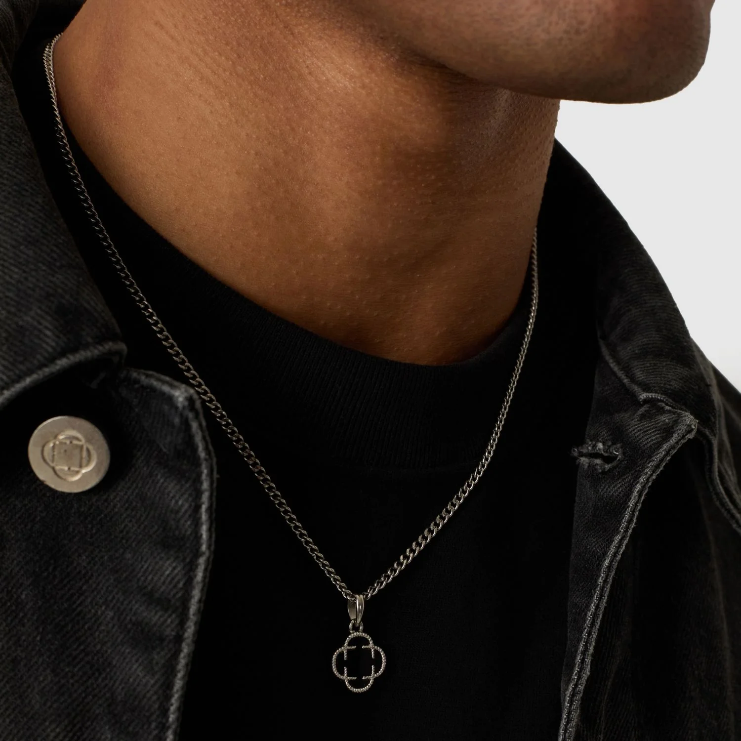 Onyx Clover Stone Pendant (Silver) - Image 7