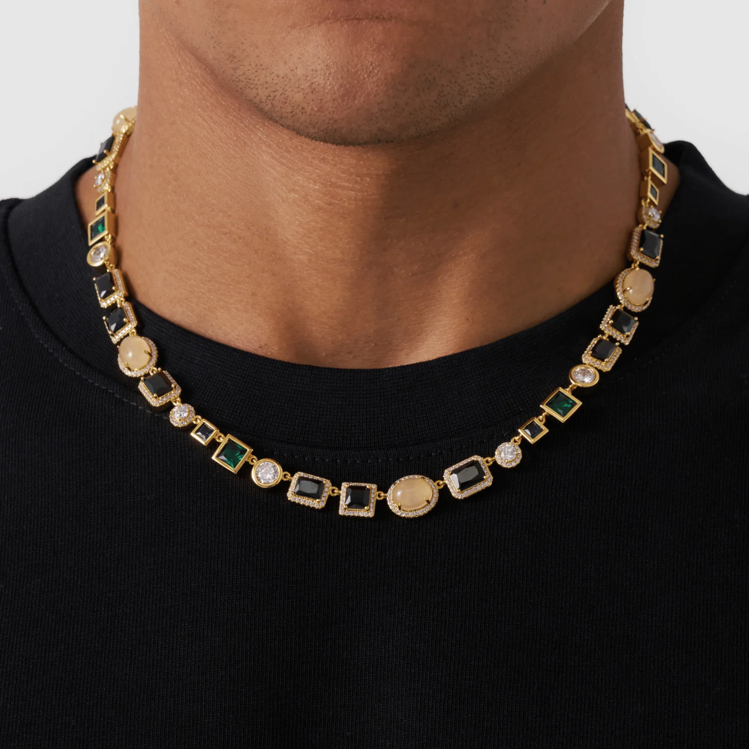 Onyx Gemstone Necklace (Gold) - Image 2