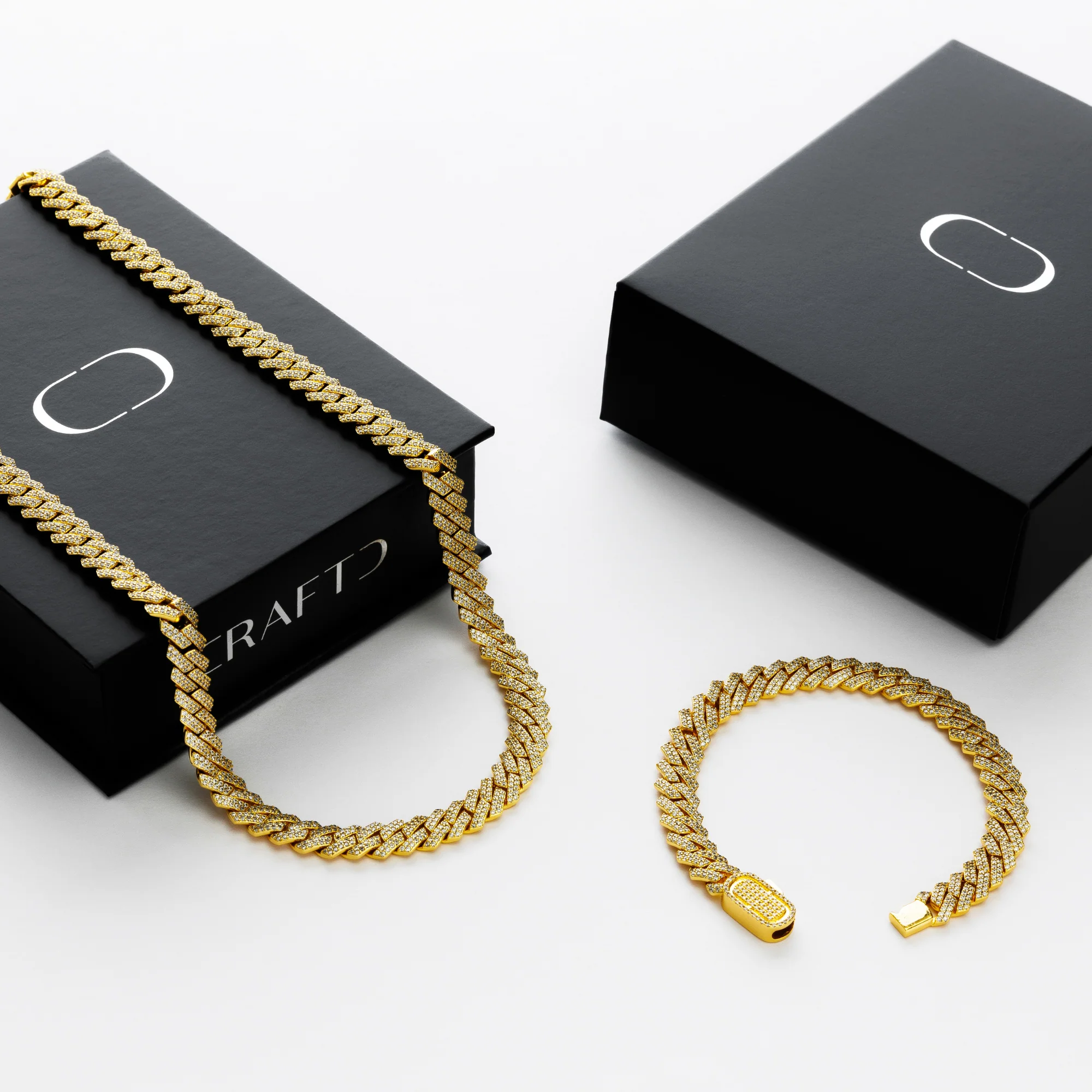 Prong Link Iced Cuban Gift Set (Gold) - Image 2