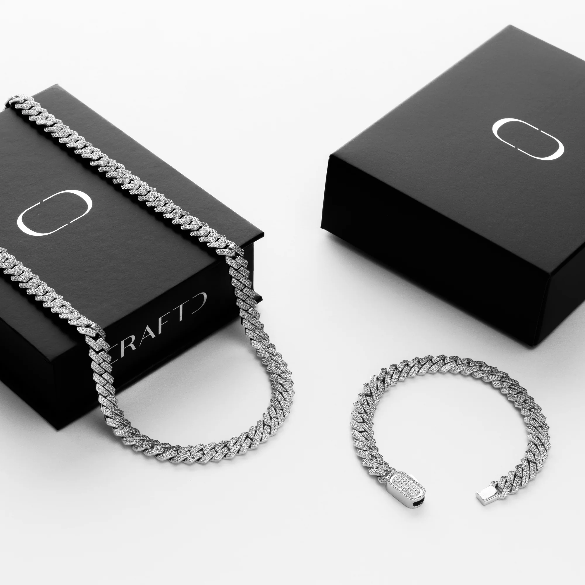 Prong Link Iced Cuban Gift Set (Silver) - Image 2
