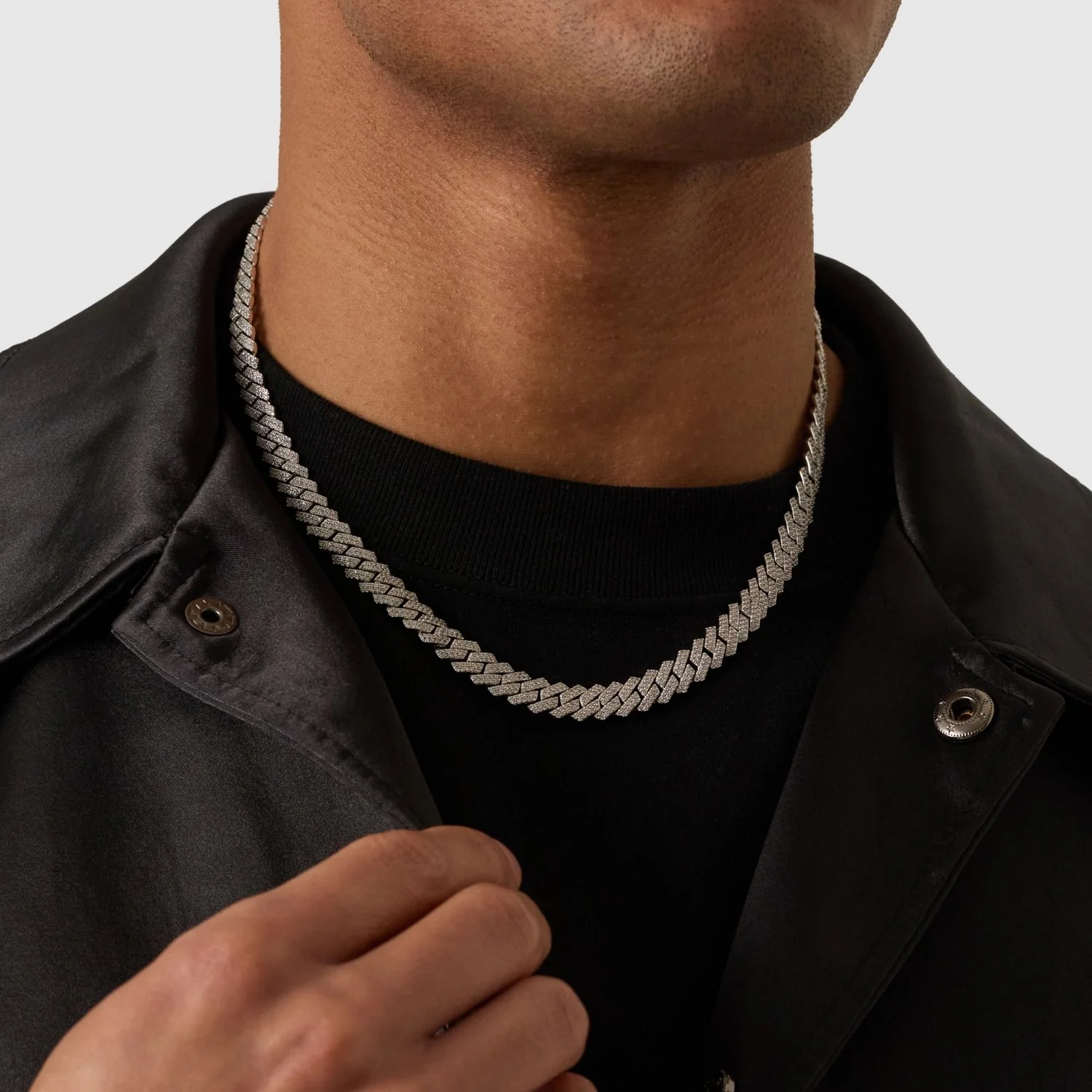 Prong Link Iced Cuban (Silver) 8mm - Image 8