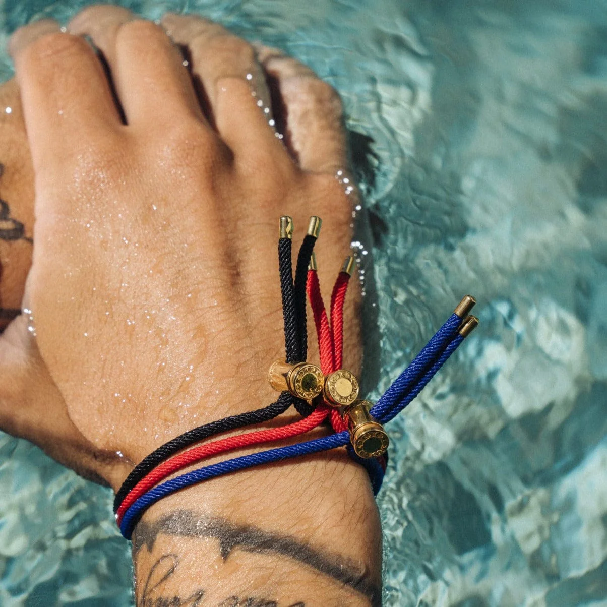 Red Cord Toggle Bracelet (Gold) - Image 7