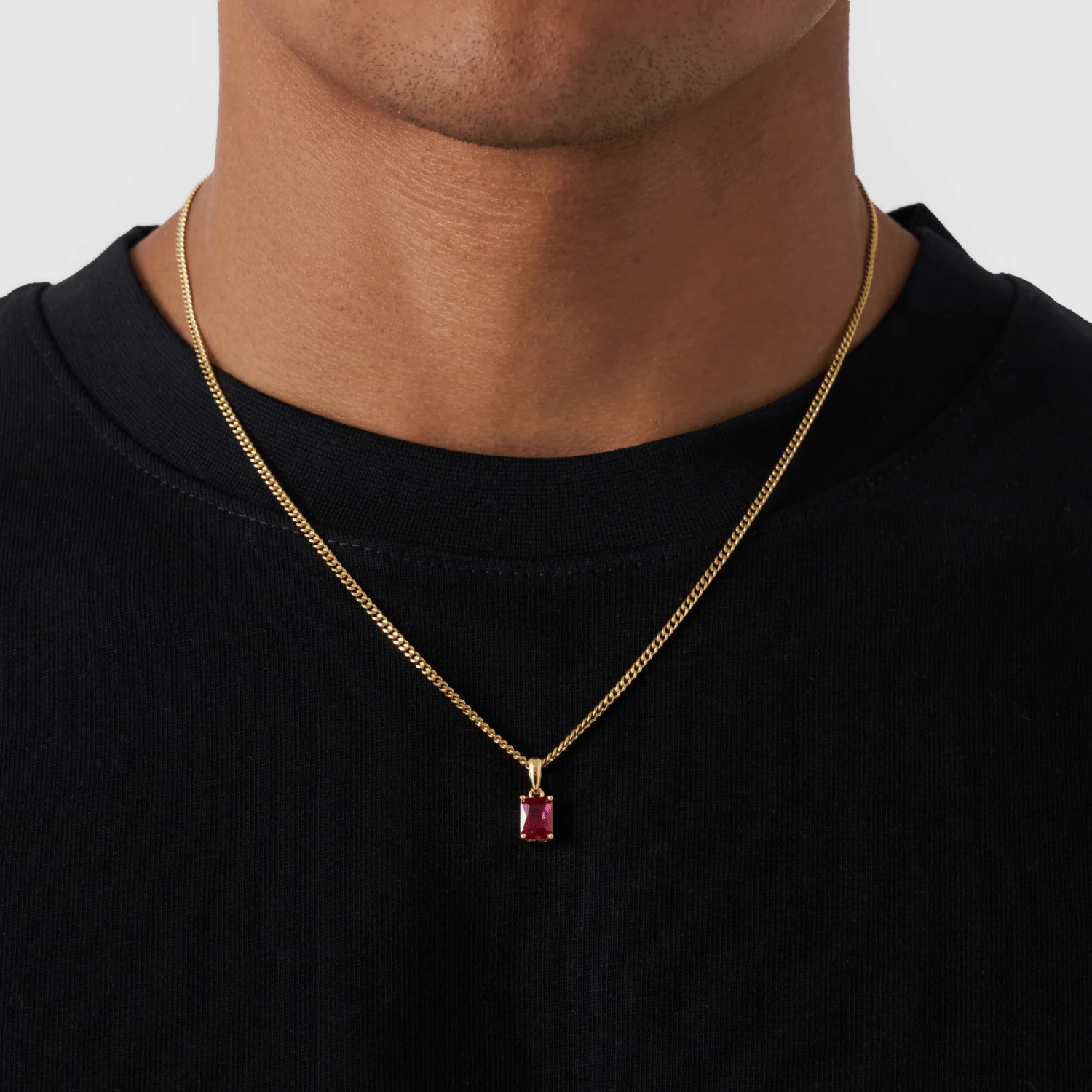 Ruby Stone Pendant (Gold) - Image 2