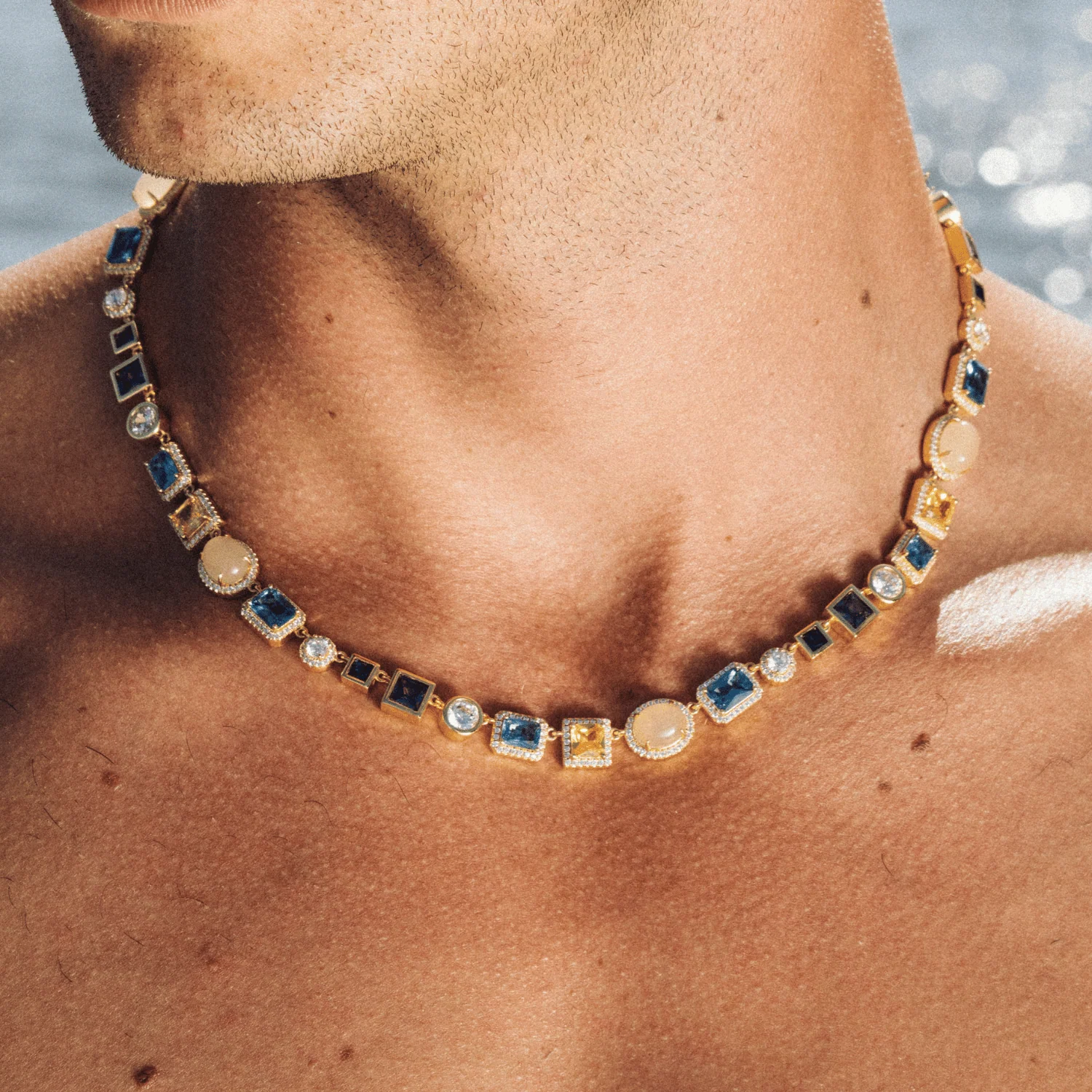 Sapphire Gemstone Necklace (Gold) - Image 7