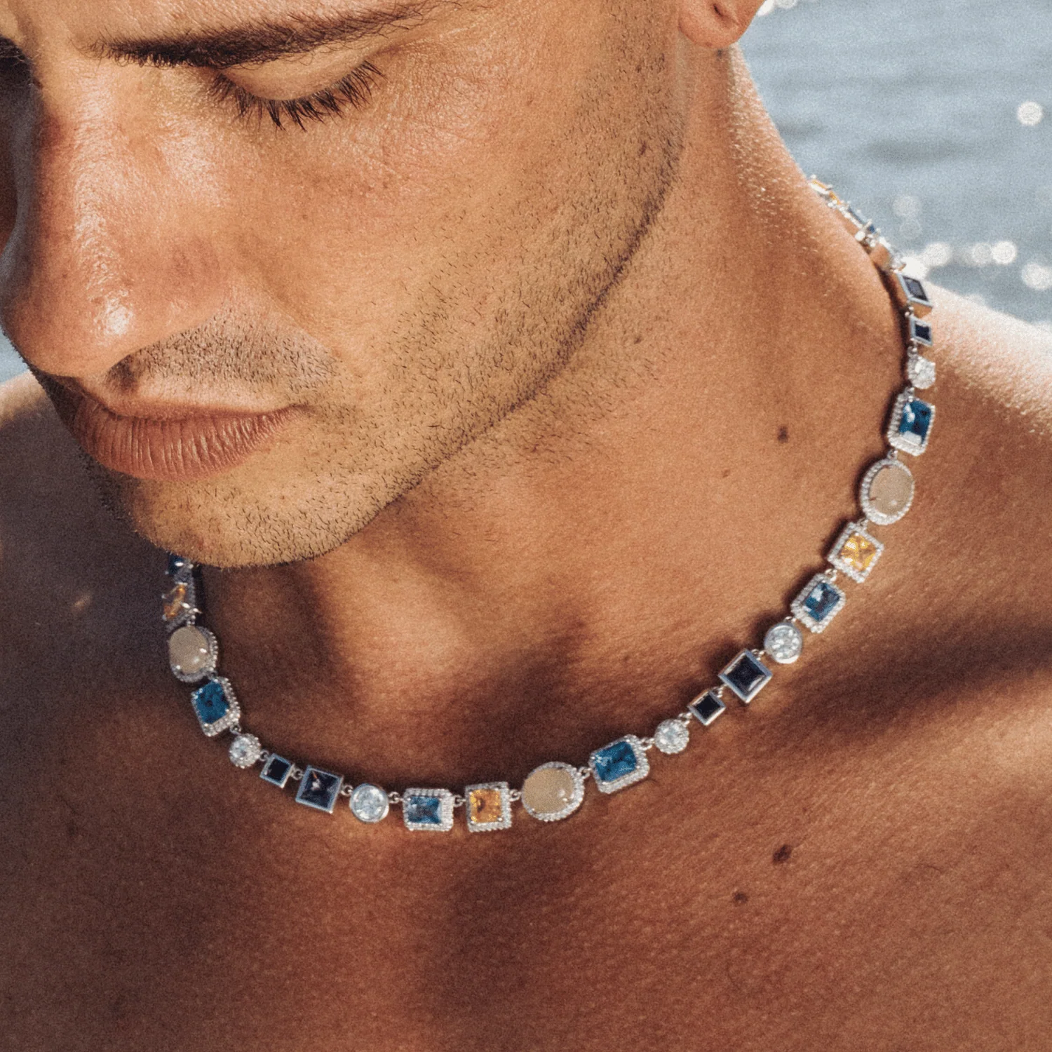 Sapphire Gemstone Necklace (Silver) - Image 7