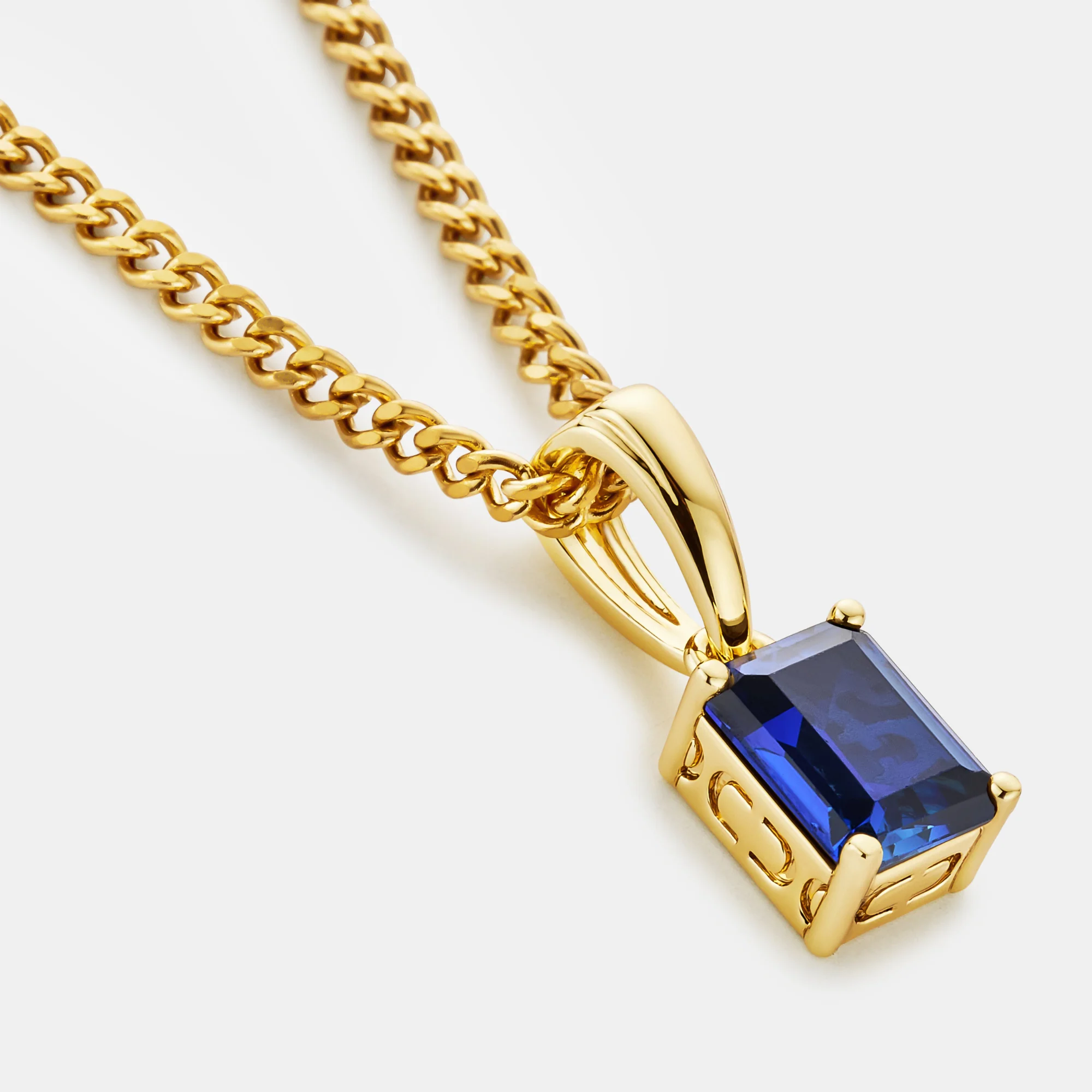Sapphire Stone Pendant (Gold) - Image 4