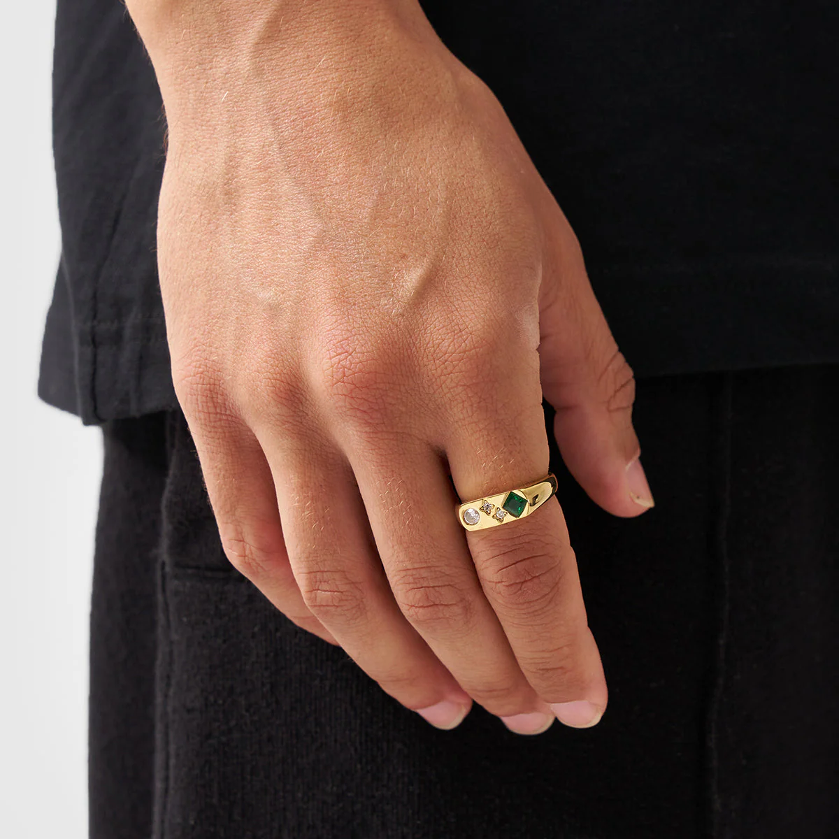 Vintage Stone Signet Ring (Gold) - Image 2