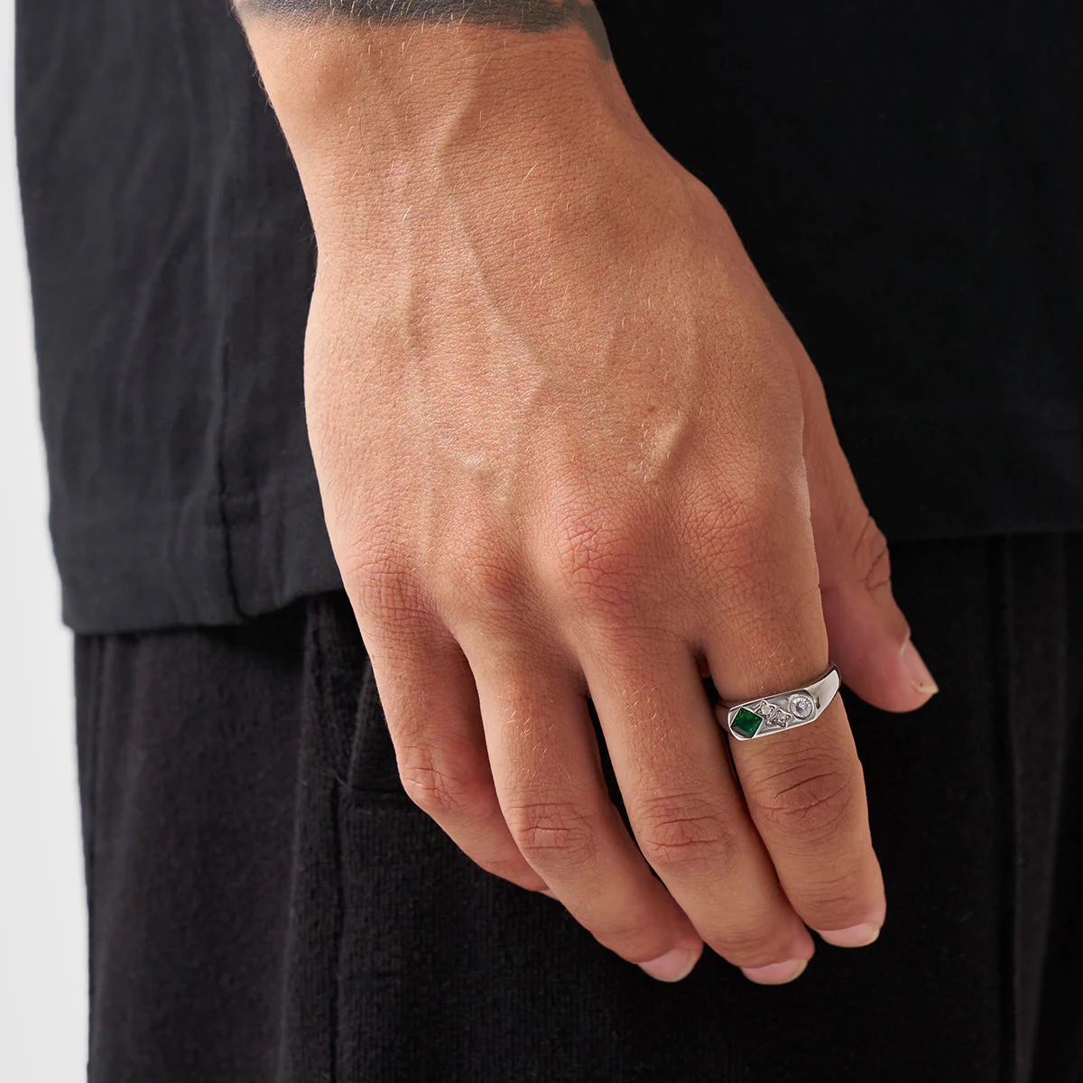 Vintage Stone Signet Ring (Silver) - Image 2