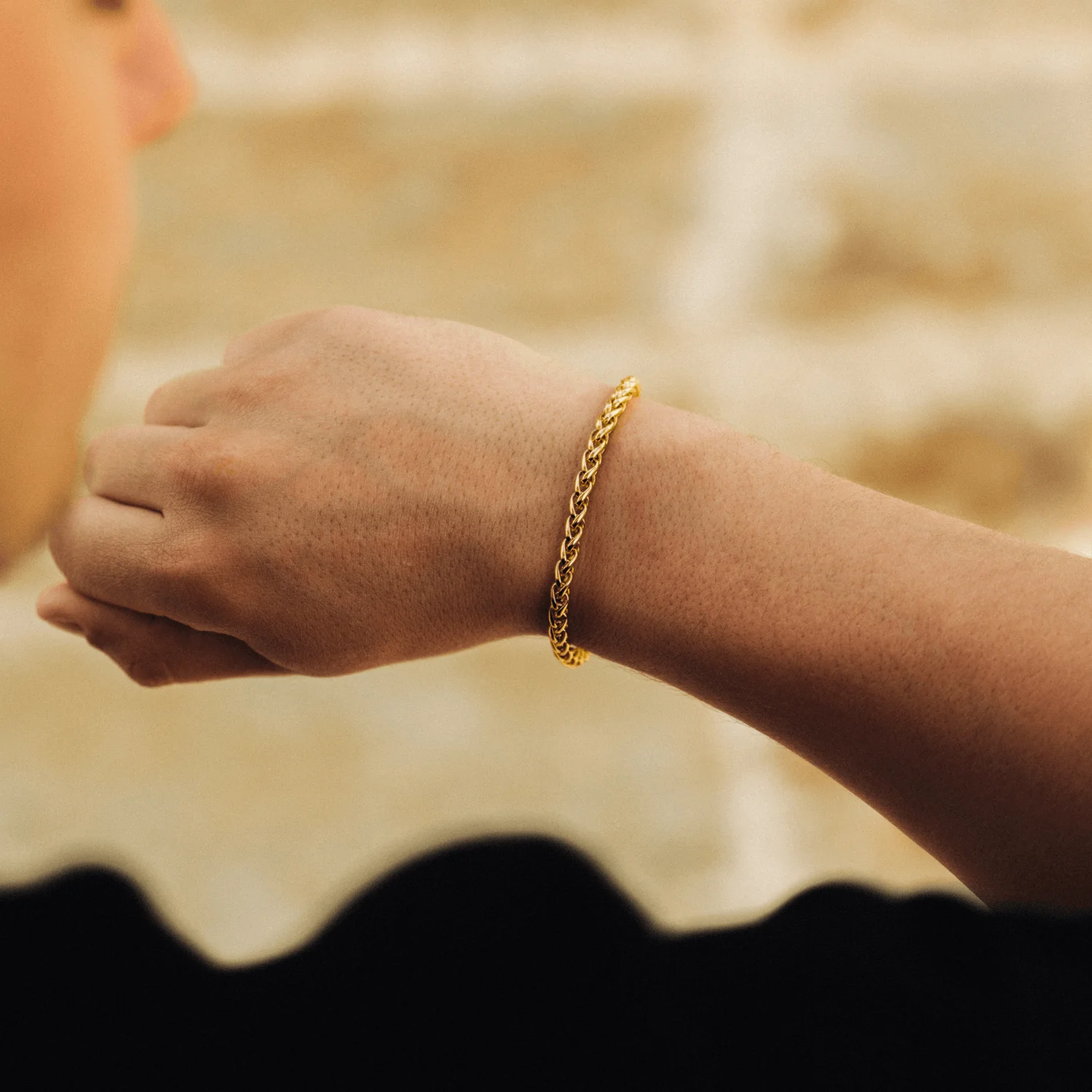 Wheat Bracelet (Gold) 5mm - Image 6